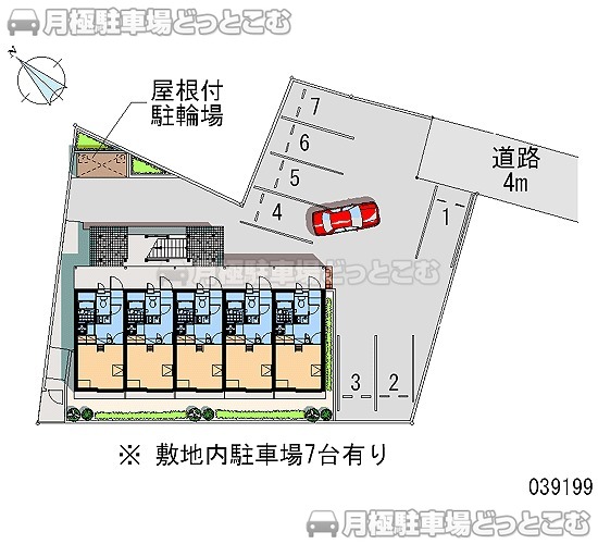 静岡市葵区川合2－23－53－2の月極駐車場1
