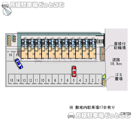 小山市駅東通り3－35－13の月極駐車場2