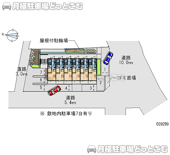 名古屋市中村区長戸井町1－14の月極駐車場2