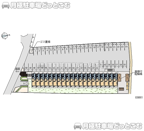 西尾市上矢田町水向68－3の月極駐車場2