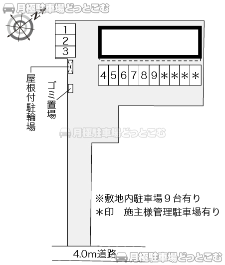 碧南市善明町2－63－3の月極駐車場3