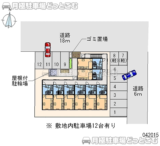 千歳市大和1－9－18の月極駐車場2