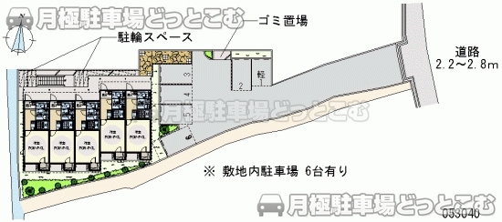 箕面市粟生外院6－2－30の月極駐車場2