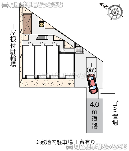 伊勢原市東大竹53－118の月極駐車場1