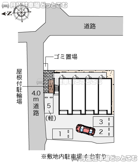 柏原市国分本町5－3－31の月極駐車場1