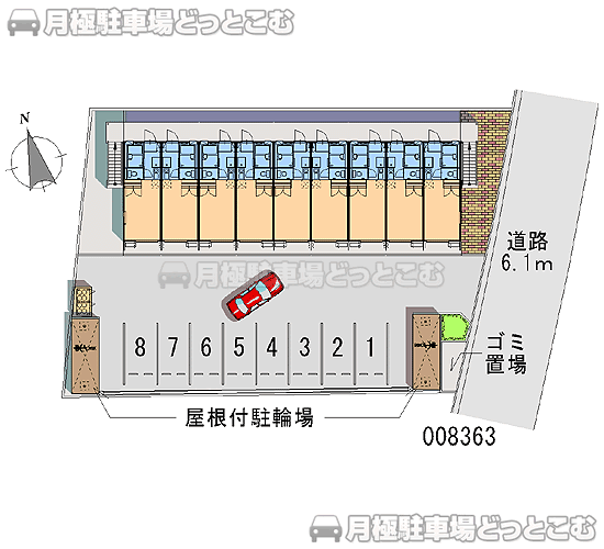 広島市安佐南区中筋1－19－5の月極駐車場1