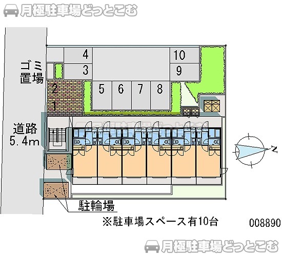 伊丹市北河原4－1－17の月極駐車場1