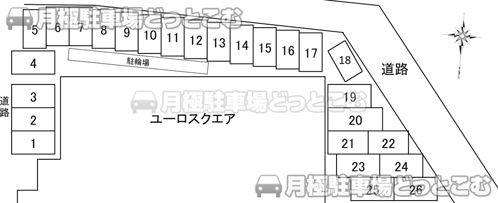 静岡市駿河区小黒3丁目1-11の月極駐車場1