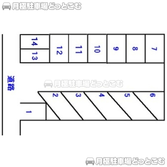静岡市葵区鷹匠2丁目14-10の月極駐車場1