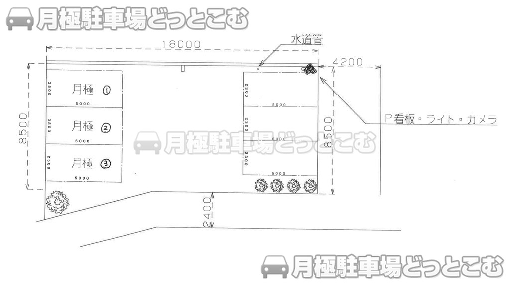 横浜市緑区中山694-2付近の月極駐車場1