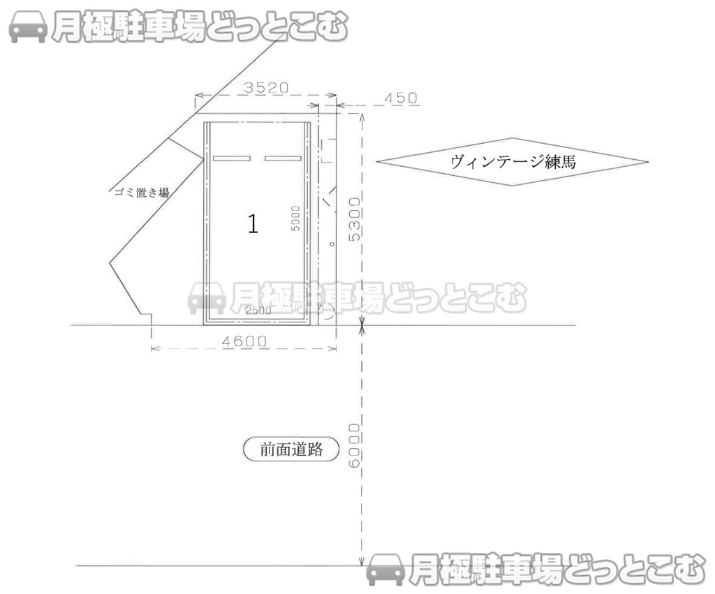 練馬区豊玉中2-17付近の月極駐車場1