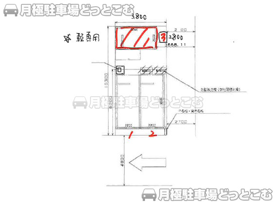 中央区湊3-13-15付近の月極駐車場1