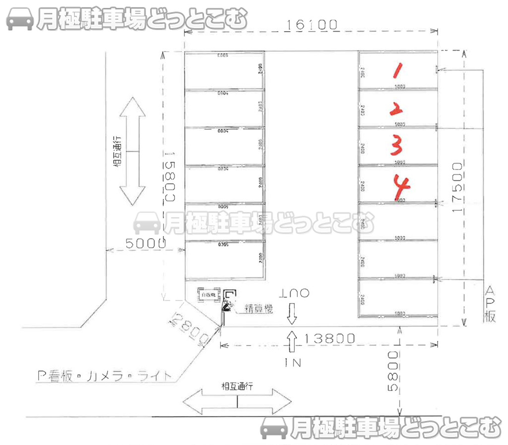 草加市新里町1085の月極駐車場2